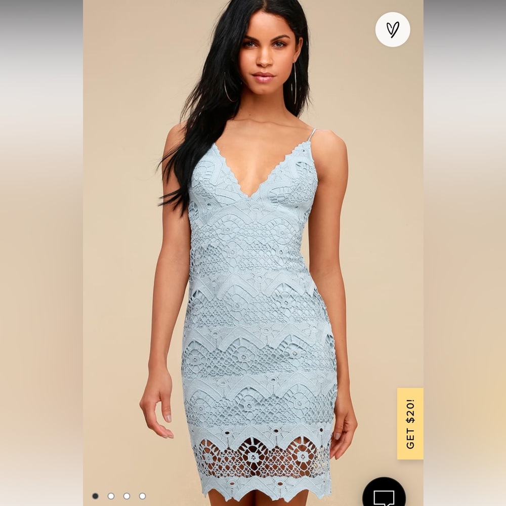 Sway Away Light Blue Crochet Lace Dress - Lulus